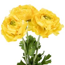 Itens Ranúnculo artificial individual para decoração elegante e de baixa manutenção, 51 cm, 3 peças.