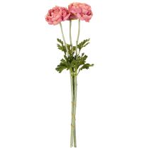 Itens Arranjo de ranúnculos artificiais para decoração elegante e prática, 51 cm, 3 peças.