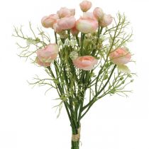 Buquê de Ranúnculo Artificial Flor Decoração Flores de Seda Rosa L37cm