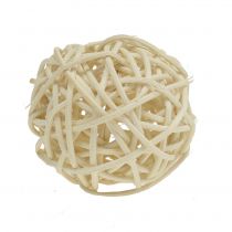 Itens Bola de rattan branqueada Ø4cm 24 unidades