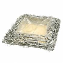 Itens Almofada rústica para plantas "Galhos" com decoração em branco lavado, 40x40cm