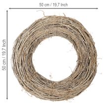 Itens Guirlanda decorativa, ramos de rattan, acabamento branco lavado, para design criativo, 50cm