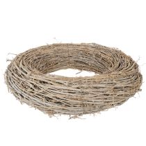 Itens Guirlanda decorativa, ramos de rattan, acabamento branco lavado, para design criativo, 50cm