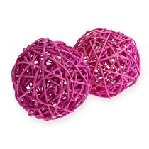 Bola de rattan 10cm roxa 10pcs