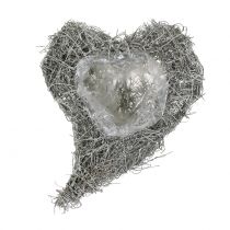 Coração de videira lavado branco 16 cm x 21 cm 1 peça