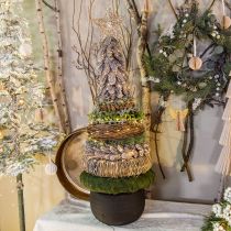 Coroa de videira guirlanda decorativa decoração rústica caiada de branco Ø38cm