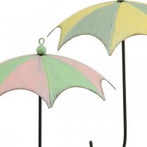 Guarda-chuvas de metal, primavera, guarda-chuvas suspensos, decoração de outono rosa/verde, azul/amarelo H29,5cm Ø24,5cm conjunto de 2