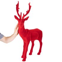 Itens Estatueta decorativa de um veado em pé, grande, decoração natalina aveludada, 85 cm