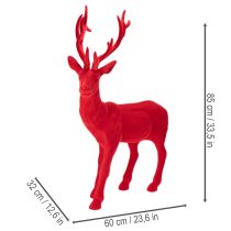 Itens Estatueta decorativa de um veado em pé, grande, decoração natalina aveludada, 85 cm