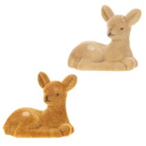Itens Conjunto de 6 estatuetas decorativas de cervo reclinado para decoração de mesa, 8 cm.
