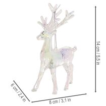 Itens Enfeites de rena em acrílico para árvore de Natal, 14 cm, conjunto com 4 peças.