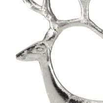 Itens Decoração de rena, figura de veado, metal prateado, altura 31 cm
