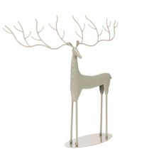 Itens Escultura decorativa de veado com grandes chifres, estilo moderno em metal, 48 cm