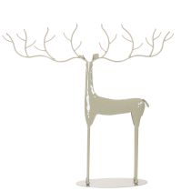 Itens Escultura decorativa de veado com grandes chifres, estilo moderno em metal, 48 cm