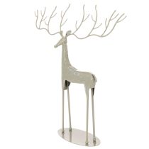Itens Escultura decorativa de veado com grandes chifres, estilo moderno em metal, 48 cm