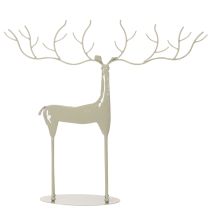 Itens Escultura decorativa de veado com grandes chifres, estilo moderno em metal, 48 cm