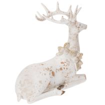 Itens Estatueta decorativa de um veado sentado com chifres, 30 cm