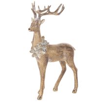 Itens Estatueta decorativa de um veado em pé com chifres e pinhas, 41 cm