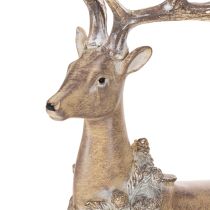 Itens Estatueta decorativa de um veado em pé com chifres e pinhas, 41 cm