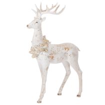 Itens Estatueta decorativa de veado com decoração de pinha para decoração de inverno, 49 cm