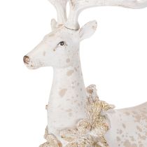 Itens Estatueta decorativa de veado com decoração de pinha para decoração de inverno, 49 cm