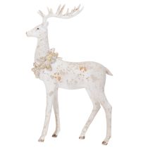 Itens Estatueta decorativa de veado com decoração de pinha para decoração de inverno, 49 cm