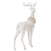 Itens Estatueta decorativa de veado com decoração de pinha para decoração de inverno, 49 cm