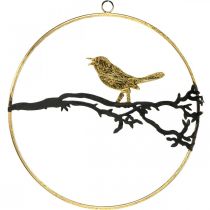 Pássaro para decoração de janelas, decoração de outono para pendurar, metal Ø22,5cm