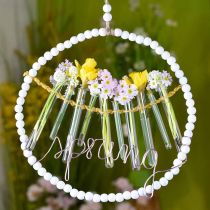 Itens Anel com pérolas, mola, anel decorativo, casamento, grinalda para pendurar branco Ø28cm 4pcs