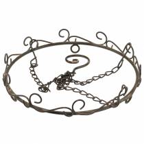 Itens Anel decorativo com gancho para pendurar Castanho ferrugem Ø20,5cm