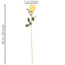 Itens Rosa artificial com haste longa, flor artificial, 62 cm, 12 peças