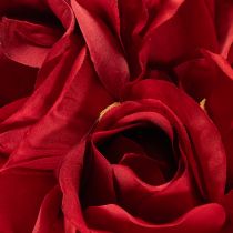 Itens Rosa artificial com haste longa, flor artificial vermelha, 62 cm, 12 peças