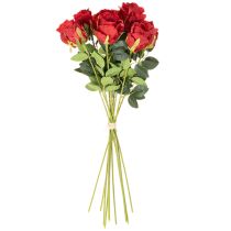 Itens Rosa artificial com haste longa, flor artificial vermelha, 62 cm, 12 peças