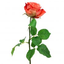 Rosa flor artificial salmão 67,5cm