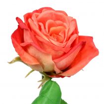 Rosa flor artificial salmão 67,5cm