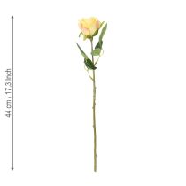 Itens Arranjo floral de buquê de rosas para decoração elegante da sala de estar, 44cm, 6 peças.