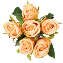 Itens Buquê de rosas artificiais com aparência realista, de longa duração, para decoração de casamento, 44 cm, 6 peças.