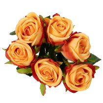 Itens Arranjo de rosas artificiais, um toque clássico e elegante em qualquer decoração de bom gosto, 44 cm, 6 peças.