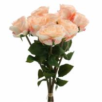 Buquê de rosas artificiais de damasco 8 unidades
