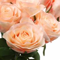 Buquê de rosas artificiais de damasco 8 unidades