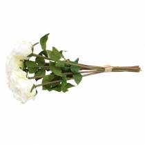 Itens Flores decorativas de seda rosa em buquê creme 36 cm 8 unidades