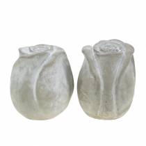Decoração de sepultura rosa Rosas de decoração de sepultura feitas de concreto H7cm 6 unidades
