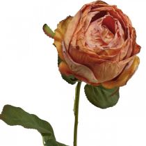 Rosa artificial laranja, rosa artificial, rosa decorativa L74cm Ø7cm