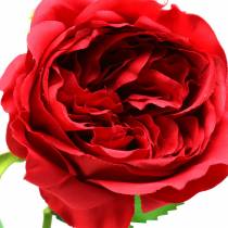 Rosa flor artificial vermelha 72cm