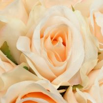 Bouquet de rosas pêssego Ø22cm