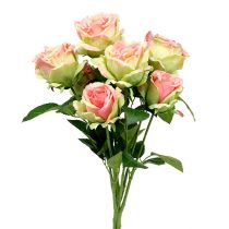 Rosa artificial verde, rosa 55cm