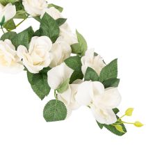Itens Guirlanda de rosas artificiais com flores brancas para decoração, 170 cm