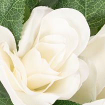 Itens Guirlanda de rosas artificiais com flores brancas para decoração, 170 cm