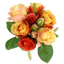 Itens Buquê de rosas laranja Ø17cm L25cm, flores artificiais, decoração de mesa para casamento no outono.
