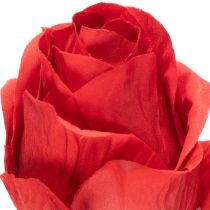 Itens Ramo de rosa artificial de seda, rosa vermelha, 72 cm, 3 peças